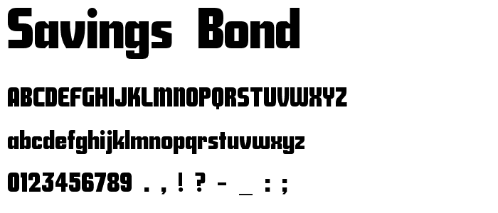 Savings Bond font